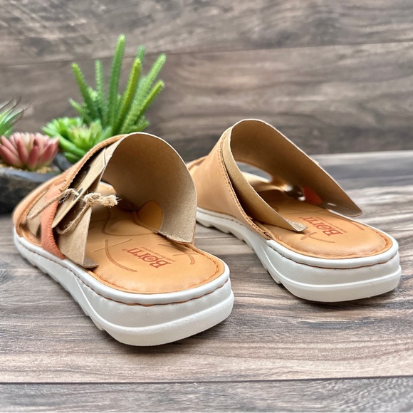 NIB Born Oceana Leather Slide Sandal Orange - Picture 6 of 15